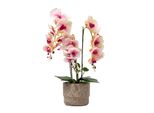 Kunstblume Orchidee Pink-Weiß Im Deko-Topf, 64 Cm