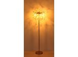 Globo Lighting Stehlampe "Queena", Goldfarben Matt, 5, Ø 46Cm H: 155Cm, 1 Stk., Leuchten, Stehleuchte Gold Kristall, E14, FußSchalter, Klassisch Elegant, Stehlampe
