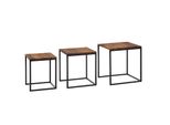 Wohnling WL6.520 Satztische (3Er Set) Sheesham 40 Cm X 40 Cm X 42 Cm