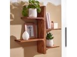 Wandregal Finebuy HäNgeregal Holz Massiv 58X60X15 Cm Regal Groß Schwebend Baum