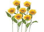 Kunstblume Creativ Green, Gelb, H:66Cm, Kunststoff, Polyester, Kunstpflanzen, 7Er Set