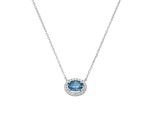 Collier "Ziersteine, Zirkonia Weiß, Silber 925", Blau, Giorgio Martello Milano, Halsketten, Damen, 45Cm, Silber 925 (Sterlingsilber), Collier