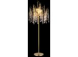 Globo Lighting Stehlampe "Gloria", Goldfarben Matt, 5, Ø 55Cm H: 165Cm, 1 Stk., Leuchten, Stehlampe In Gold Matt Mit Warmem Kristalllicht, Stehlampe