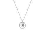 Kette Mit AnhäNger Tom Tailor, Edelstahlfarben, Kristallweiß, Schwarz, Halsketten, Damen, Edelstahl, L: 45 B: 2Mm, Mit Kristallglas, B:2Mm