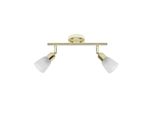 Brilliant Lampe Sofia Spotrohr 2Flg Messing/Weiß-Alabaster 2X D45, E14, 40W, Geeignet FüR Tropfenlampen (Nicht Enthalten) KöPfe Schwenkbar