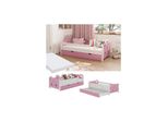 Vitalispa Kinderbett Einzelbett Juniorbett Jessica Weiß Pink 160X80 Cm Matratze Modern Kinderzimmer Bett Bettschublade Rausfallschutz