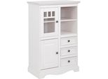 Highboard Otto Home "Melissa", Weiß, B:80Cm H:120Cm T:45Cm, Sideboards, Highboard, Vitrine, Breite 80 Cm