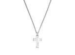 Kette Mit AnhäNger Tom Tailor "Kreuz-Motiv", Edelstahlfarben, Halsketten, Herren, Edelstahl, L: 50 B: 3,8Mm, B:3,8Mm