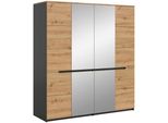 DrehtüRenschrank Canu Eiche Artisan, Grau