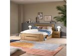 Schlafzimmer Canu 3-Teilig Eiche Artisan, Grau
