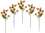 Kunstblume I.Ge.A. "BlüTenzweig", Orange, B:13Cm H:60Cm L:10Cm, Kunstpflanzen, 5Er Set KüNstlicher Zweig, Kunstpflanze, Dekozweig