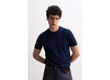 Einfarbiges Rundhals-Cotton T-Shirt