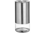Vorratsdose "Enola", Transparent, B:10Cm H:20,5Cm Ø:10Cm, Edelstahl, Glas, Kunststoff, SchÖNer WOHNEN-KOLLEKTION, LebensmittelaufbewahrungsbehäLter, Vorratsdose, Aufbewahrungsdose Aus Glas/Metall, Mit Luftdichtem Edelstahldeckel
