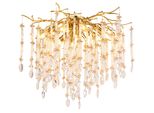Globo Lighting Deckenleuchte "Gloria", Gold (Goldfarben Matt), 8, H: 48Cm, 1 Stk., Leuchten, Kristall Deckenleuchte FüR Wohn- & Esszimmer, Gold, Deckenleuchte