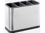 Aufbewahrungsbox Heine Home, Silberfarben, Schwarz, B:18Cm H:13Cm T:9Cm, Edelstahl, Kunststoff, Metall, Aufbewahrungsboxen, Aufbewahrungsbox