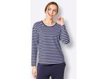 Langarmshirt "Shirt", Damen, Gr. 40/42, Marine, Weiß, Geringelt, 100% Baumwolle, Gemustert, Gestreift, Shirts Langarmshirt