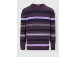 Rundhalspullover Classic "Pullover", Herren, Gr. 54, Aubergine, Lavendel, Gemustert, 100% Polyacryl, Gemustert, Gestreift, Mehrfarbig, Pullover Rundhalspullover