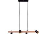 Näve Pendelleuchte "Frida", Schwarz, 4, H: 120Cm, 1 Stk., Leuchten, Material Metall/Gummibaum, Farbe Natur/Schwarz, Exkl. 4Xgu10 Max. 40W, Pendelleuchte