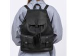 Schwarz Rucksack aus Naturleder, Vintage Lederrucksack, Cityrucksack, Freizeitrucksack, Alltagsrucksack – Belveder Outlander Z71