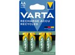 100X4 Varta Recharge Accu Recycled 2100 Mah Aa Mignon Nimh