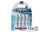 12X4 Ansmann Maxe Nimh Akku Mignon Aa 2100 Mah 5035052