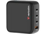 Verbatim Mini Gan Charger 140W Mit Display 3Xusb-C +1Xa 30240