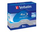1X5 Verbatim BD-R Blu-Ray 50GB 6X Speed, White Blue Jewel Case