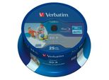 1X25 Verbatim BD-R Blu-Ray 25GB 6X Speed Dl Wide Printable Cb