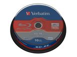 1X10 Verbatim BD-RE Blu-Ray 25GB 2X Speed, Cakebox