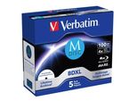 1X5 Verbatim M-Disc BD-R Blu-Ray 100GB 4X Speed Inkjet Print. Jc
