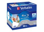 1X10 Verbatim BD-R Blu-Ray 50GB 6X Speed Printable Jewel Case
