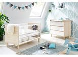 Kinderbett-Set - LED-Kinderbett - Ombouwbar - 145cm x 75cm x 85cm - Juniorbett - inkl. Bettwäsche - Holz