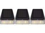 Led Solarleuchte "Solar-Wandleuchte Wandy Mini", Schwarz, B:7Cm H:7,5Cm L:7Cm T:4Cm, Parforce Traditional Hunting, Leuchten, 3Er-Set, Kompakte Wandlaternen, DäMmerungssensor