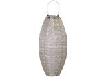 Led Solarleuchte "Solar Dekoration Festa", Silber (Beige), B:20Cm H:40Cm L:20Cm T:20Cm Ø:20Cm, Parforce Traditional Hunting, Leuchten, Solar, DäMmerungssensor, Lochmuster Mit Schatteneffekt