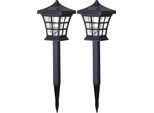 Led Solarleuchte "Solar-Wegleuchte Nippon", Schwarz, B:11Cm H:33Cm L:11Cm T:11Cm Ø:11Cm, Parforce Traditional Hunting, Leuchten, DäMmerungssensor, 2Er-Set
