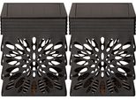 Led Solarleuchte "Solar-Wandleuchte Izola", Schwarz, B:7,5Cm H:10Cm L:7,5Cm T:5Cm, Parforce Traditional Hunting, Leuchten, 2Er-Set, DäMmerungssensor, Dekoratives Muster