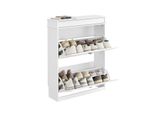 Schuhschrank Mit 2 Klappen, Weiß 75X96X24Cm