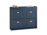 Schuhkipper Blau, Schuhschrank Mit 4 Klappen