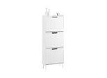 Schuhschrank Mit 3 Klappen, Weiß 50X130X19Cm