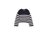 Tom Tailor MäDchen Cropped Strickpullover Mit Streifenmuster, Blau, Gestreift, Gr. 140