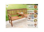 2-Sitzer Gartenbank Mit Klapptisch Aus Akazienholz Fsc, 153X57X88 Cm