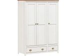 Kleiderschrank MÖBilia "Salgen", Braun (Weiß, Braun), B:136Cm H:185Cm T:54Cm, Massivholz, SchräNke, Kleiderschrank DrehtüRenschrank, Im Landhaus-Stil