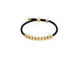Armband Liebeskind Berlin "Brick", Gelbgoldfarben, Schwarz, ArmbäNder, Damen, 21Cm, Edelstahl Textil, Edelstahl, Textil, Armband