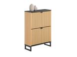 Schuhschrank Holzoptik & Schwarz Mit Marmor