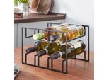 Weinregal 6 Flaschen Weinflaschenhalter Metall Schwarz Weinhalter Weinständer