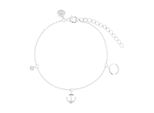 Silberarmband Tom Tailor "Anker", Silberfarben, Weiß, Weiß, ArmbäNder, Damen, 20Cm, Silber 925 (Sterlingsilber), Silberarmband, Mit Zirkonia (Synth.)