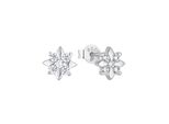 Paar Ohrstecker Amor "Flower-Star", Silber (Silberfarben,Weiß, Kristallweiß), Ohrringe, Damen, Silber 925 (Sterlingsilber), Mit Zirkonia (Synth.)