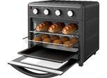 Minibackofen, Heißluftfritteuse, 90-230° C, 7 Programme, Zubehör, Schwarz