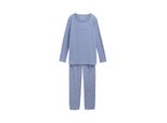Tom Tailor Damen Pyjama-Set Mit Punktemuster, Blau, Gemustert, Gr. S/36