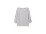 Tom Tailor Denim Damen Sweatshirt Mit Streifenmuster, Blau, Gestreift, Gr. Xxl